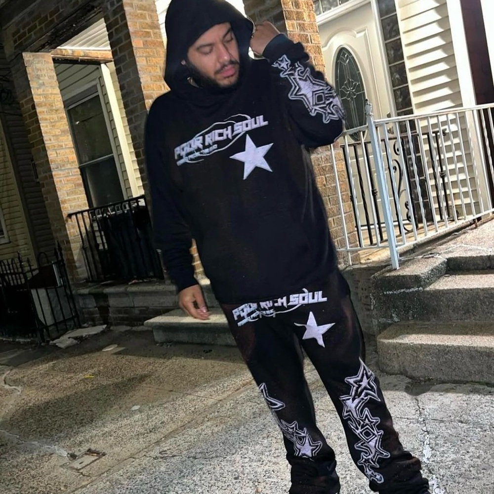 PooRichSoul SuperStars ⭐️Stacked SweatSuit - Picture 2 of 4